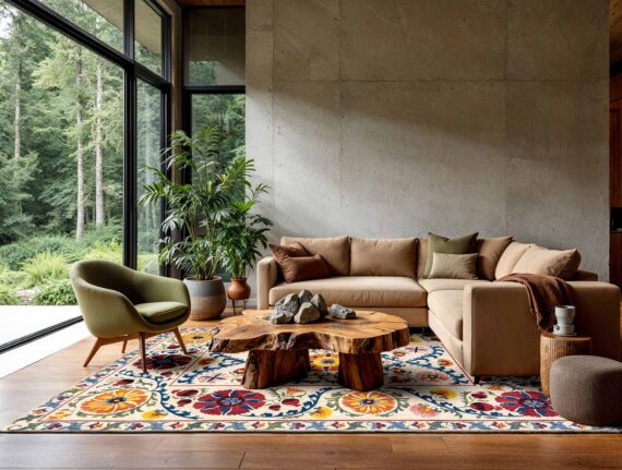 Louis De Poortere teppich Antiquarian Suzani 9728 Origine Ambiance