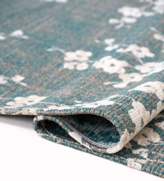Louis De Poortere teppich Sakura 9850 Sakura Lake Blue fold